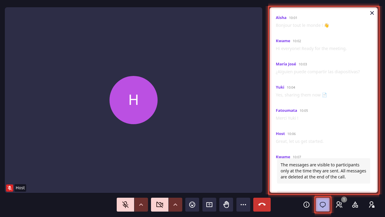 Chat panel